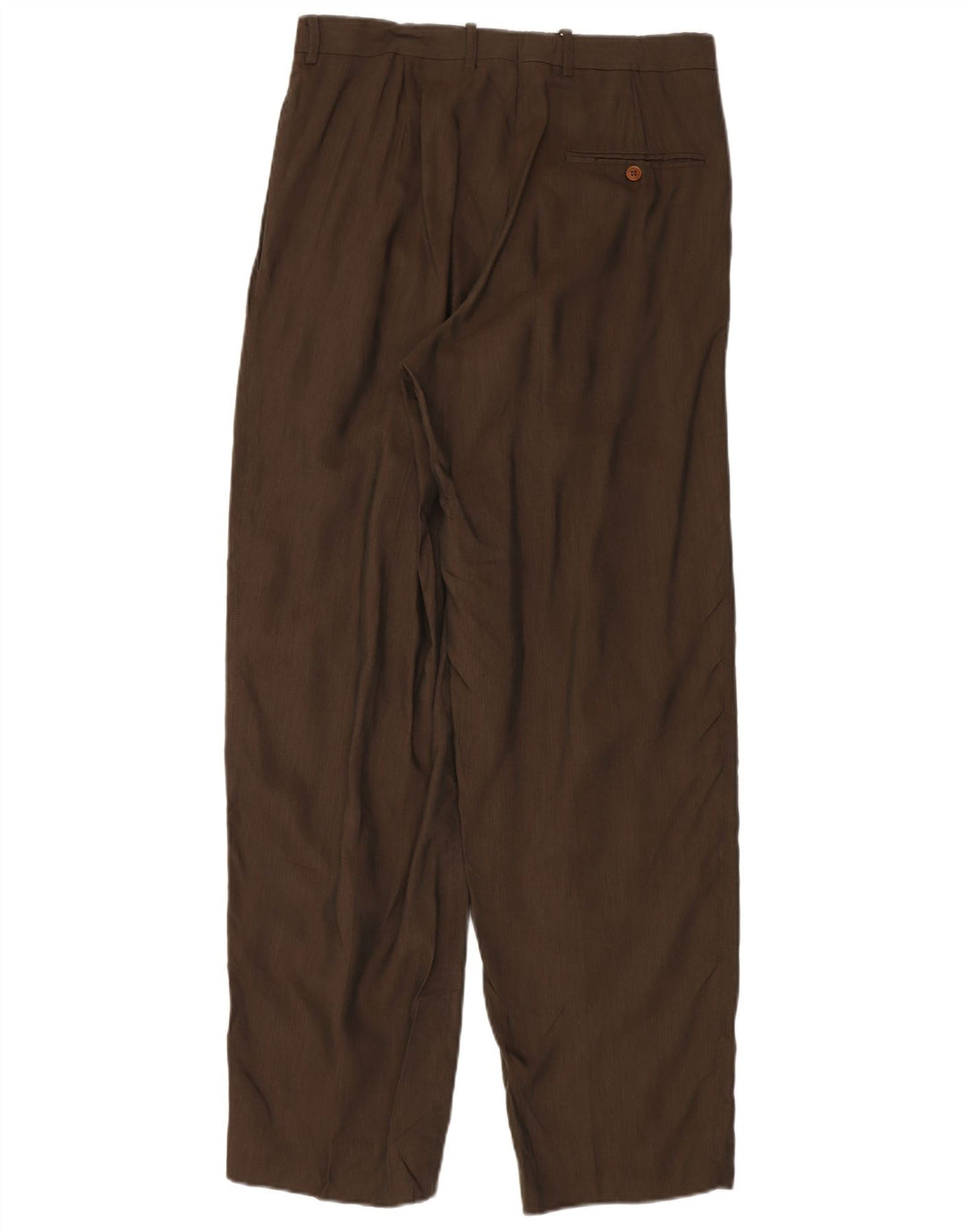 GB.PEDRINI Pantalón de traje con pinzas para hombre IT 48 Medium W32 L33 Lino marrón