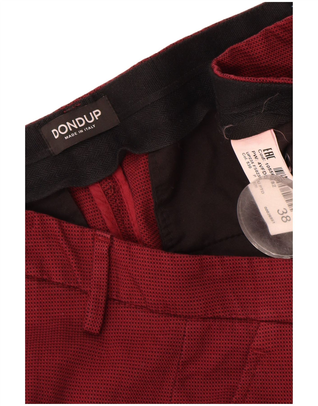 Dondup Pantalón chino ajustado para hombre W38 L32 Algodón granate