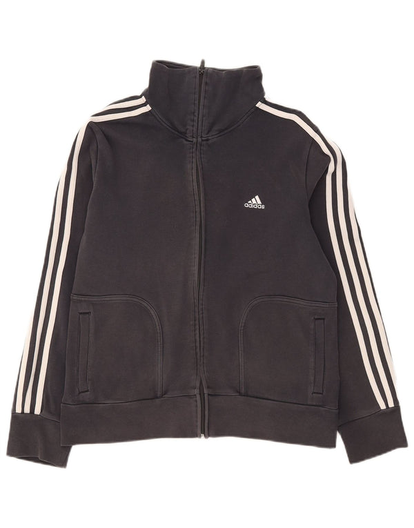 Adidas Mujer Regular Fit Chándal Top Chaqueta UK 18 XL Negro Algodón Deportes