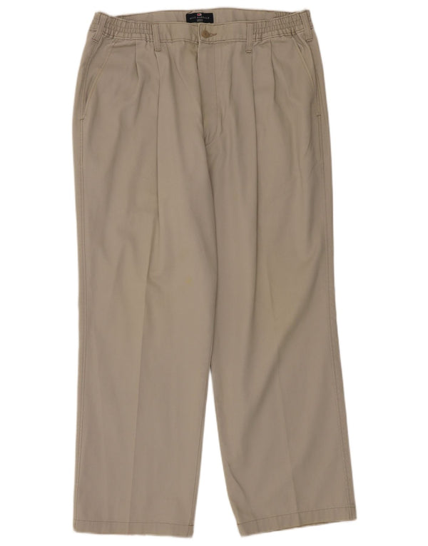 Marks & Spencer Pantalón chino con pinzas Harbor azul para hombre W38 L29 Beige