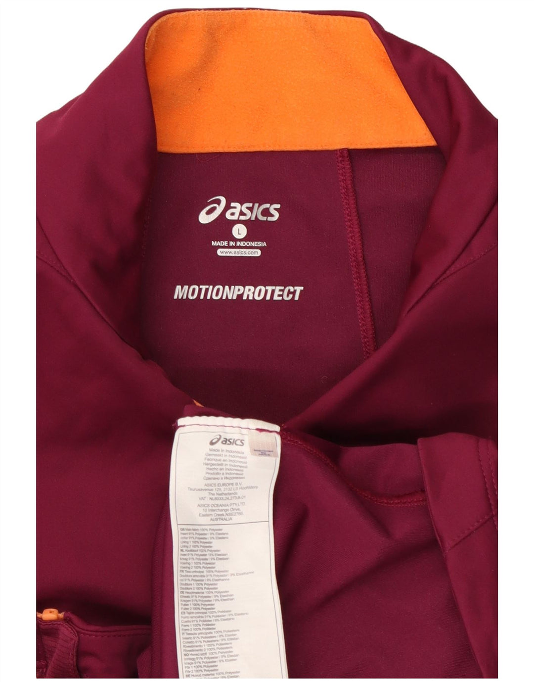 Asics - Chaqueta de chándal para mujer, talla 40, talla grande, poliéster burdeos