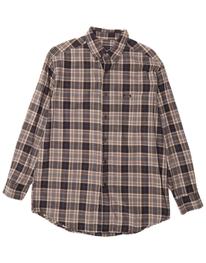 Camisa de franela para hombre de Chaps Ralph Lauren de algodón a cuadros gris medio