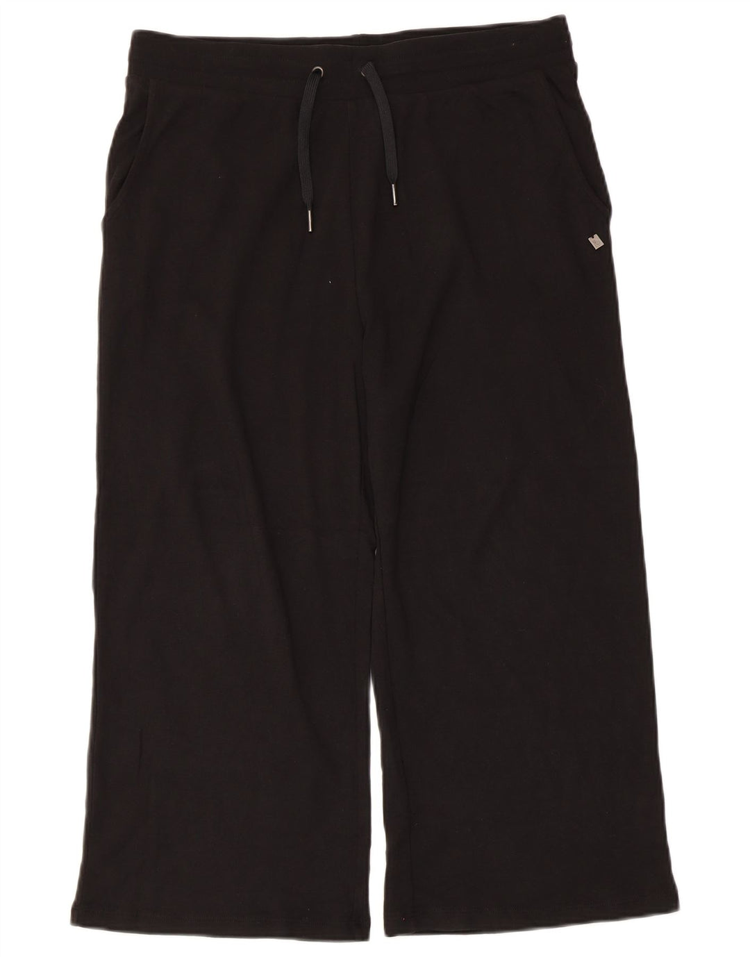 Dack's Pantalones de chándal capri para mujer, talla 40, talla grande, algodón negro