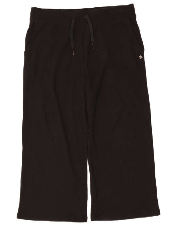 Dack's Pantalones de chándal capri para mujer, talla 40, talla grande, algodón negro