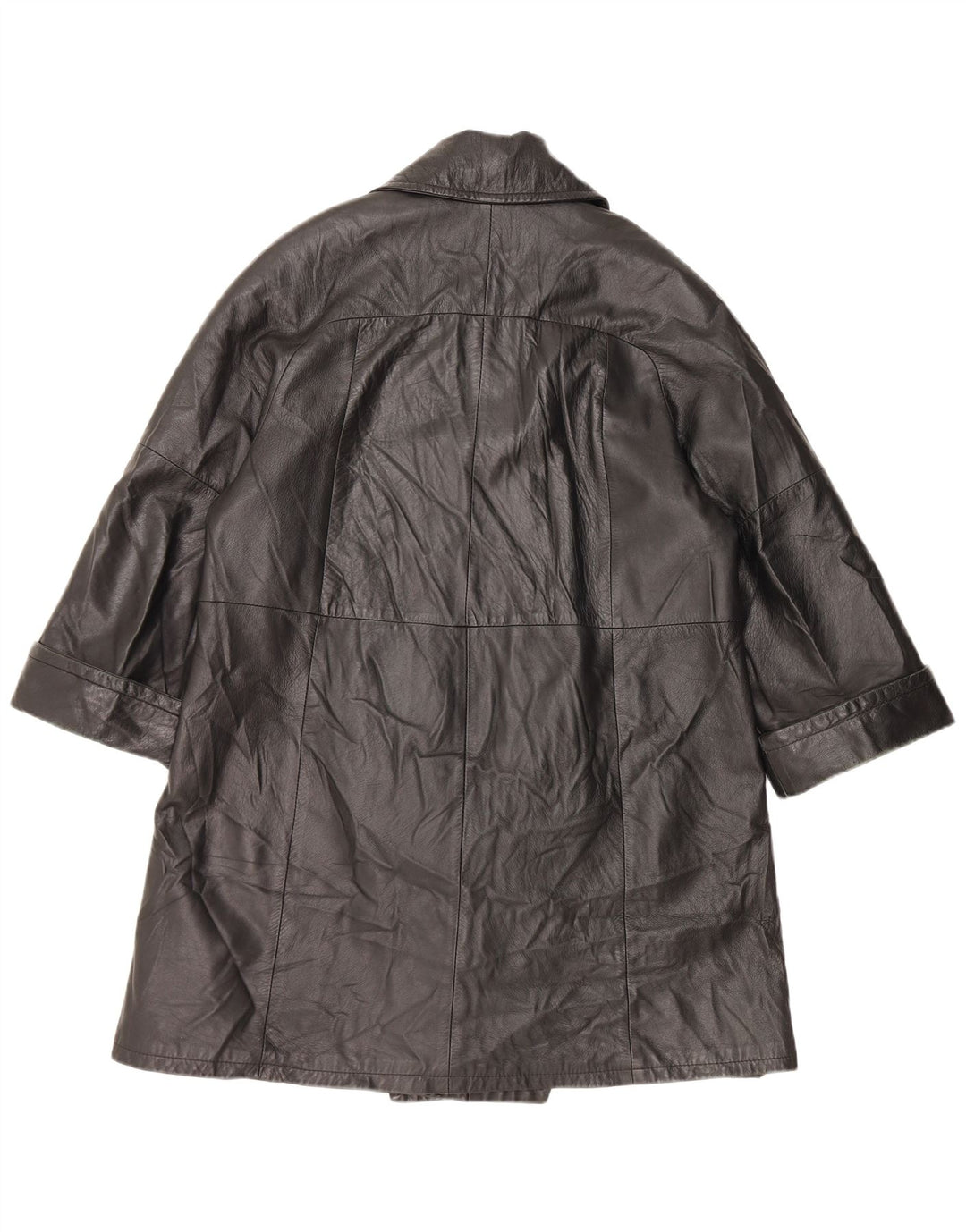 Abrigo de cuero VINTAGE para mujer IT 48 XL Negro