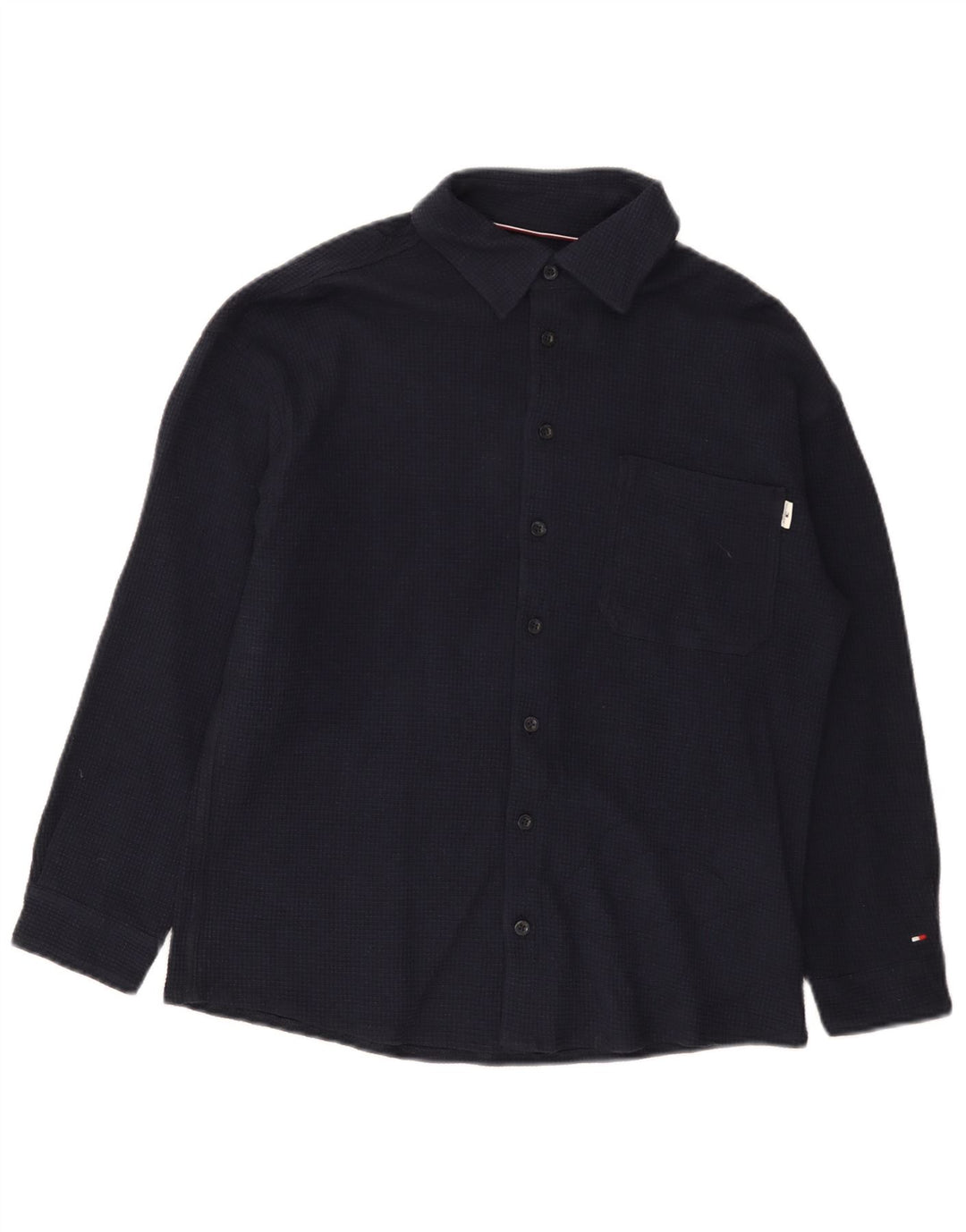 Tommy Hilfiger Camisa de franela para hombre Small Azul marino Algodón
