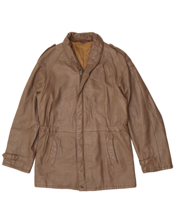 Benini Chaqueta Militar De Cuero Mujer IT 48 XL Gris
