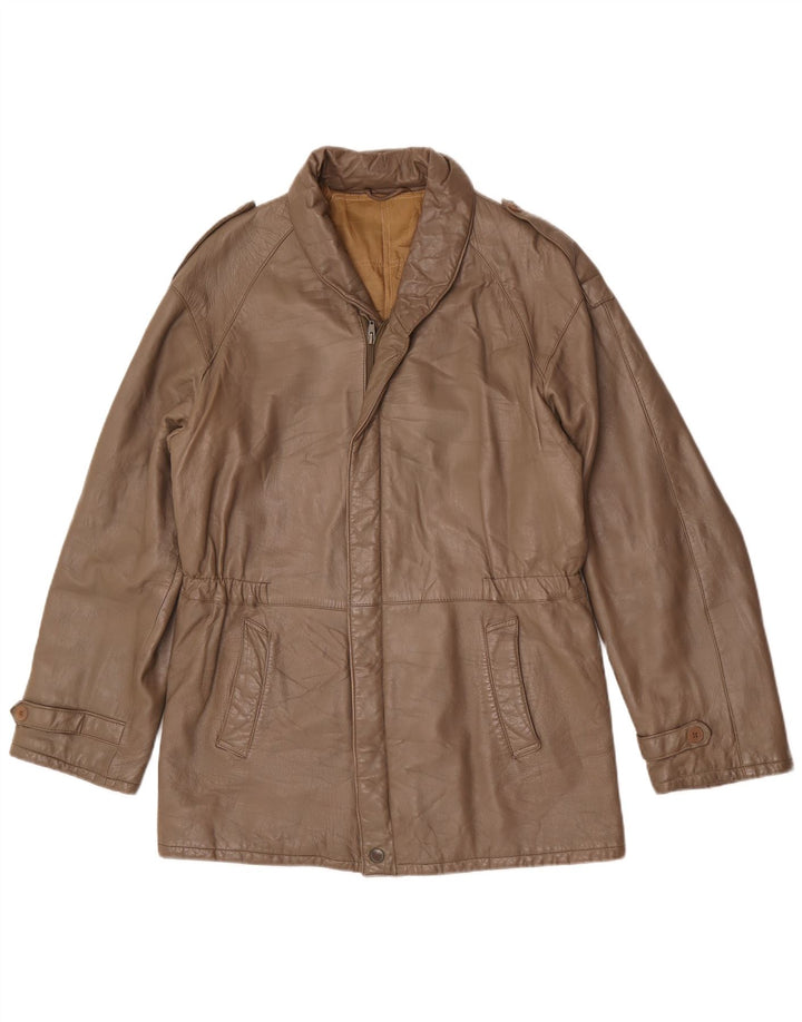 Benini Chaqueta Militar De Cuero Mujer IT 48 XL Gris
