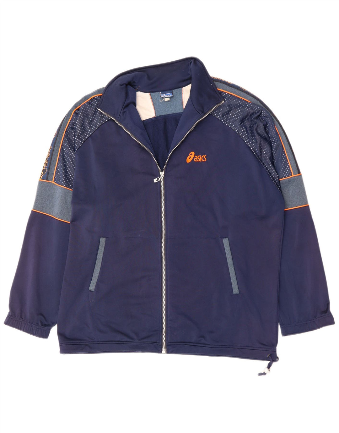 ASICS Chaqueta superior de chándal gráfico para hombre 2XL Poliéster azul marino
