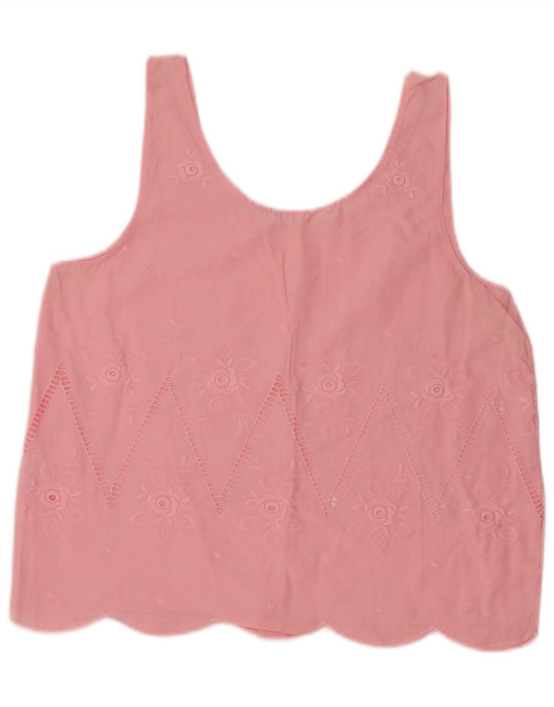 Vintage mujer blusa sin mangas Top Reino Unido 16 grande rosa floral