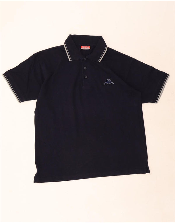 Kappa Polo para hombre de algodón a rayas azul marino grande