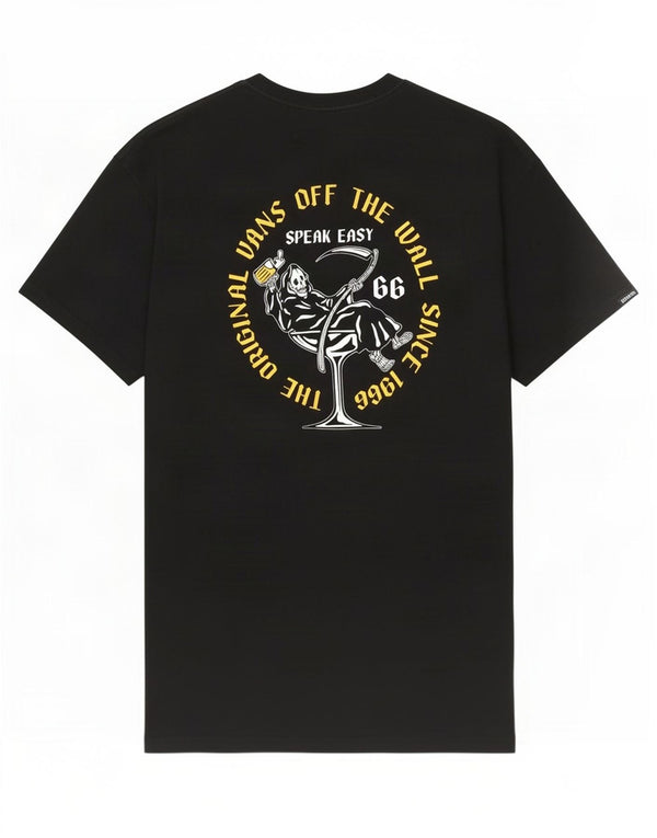 Vans Camiseta con gráfico de corte clásico para hombre, talla grande, algodón negro