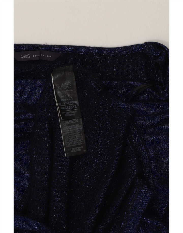 Marks & Spencer Top largo para mujer manga 3/4 UK 46 Viscosa azul grande