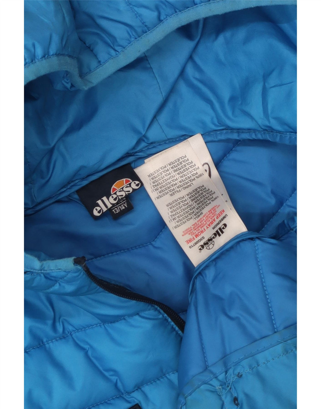 Ellesse Chaqueta acolchada con capucha para niño 13-14 años Azul Poliéster color block