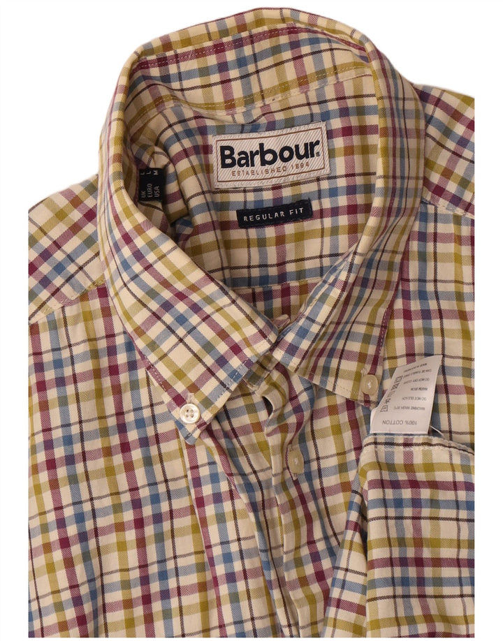 Barbour Camisa De Franela Regular Fit De Algodón Con Cuadros Multicolores Grandes