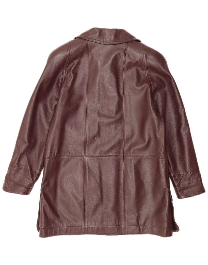 Abrigo de cuero vintage para mujer IT 44 Marrón medio