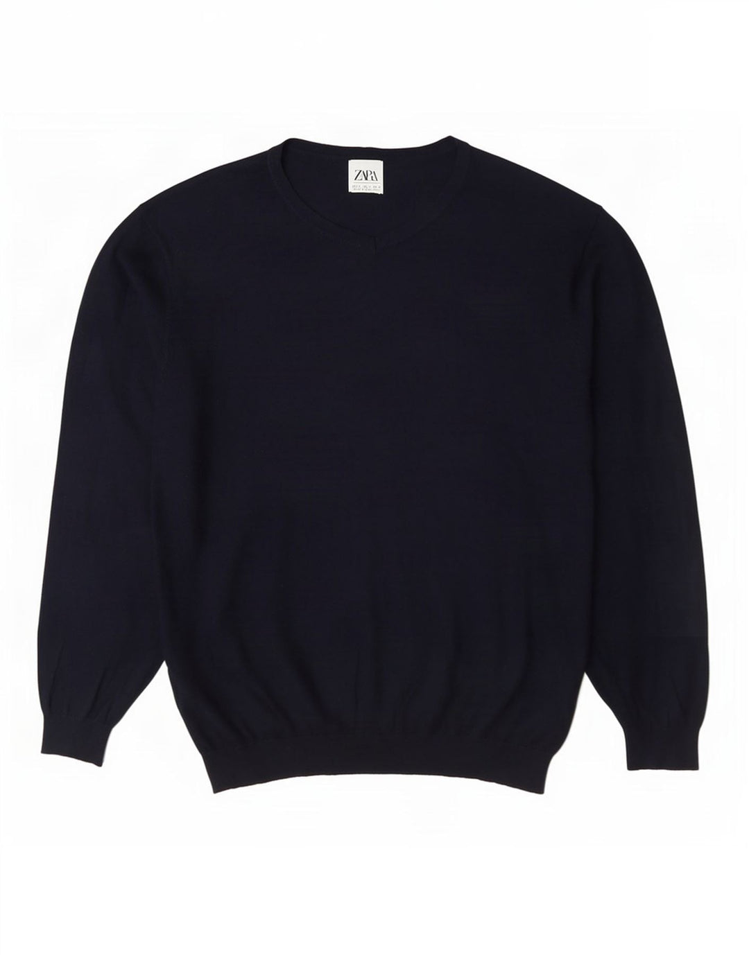 Zara Hombre Jersey Con Cuello En V Jersey Grande Azul Marino