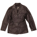 GIPSY BY MAURITIUS Chaqueta de cuero para mujer UK 44 Cuero negro grande