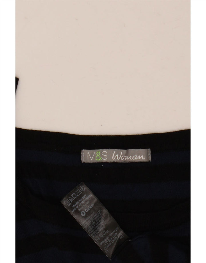 Marks & Spencer Jersey con cuello barco para mujer, talla 44, talla mediana, azul marino