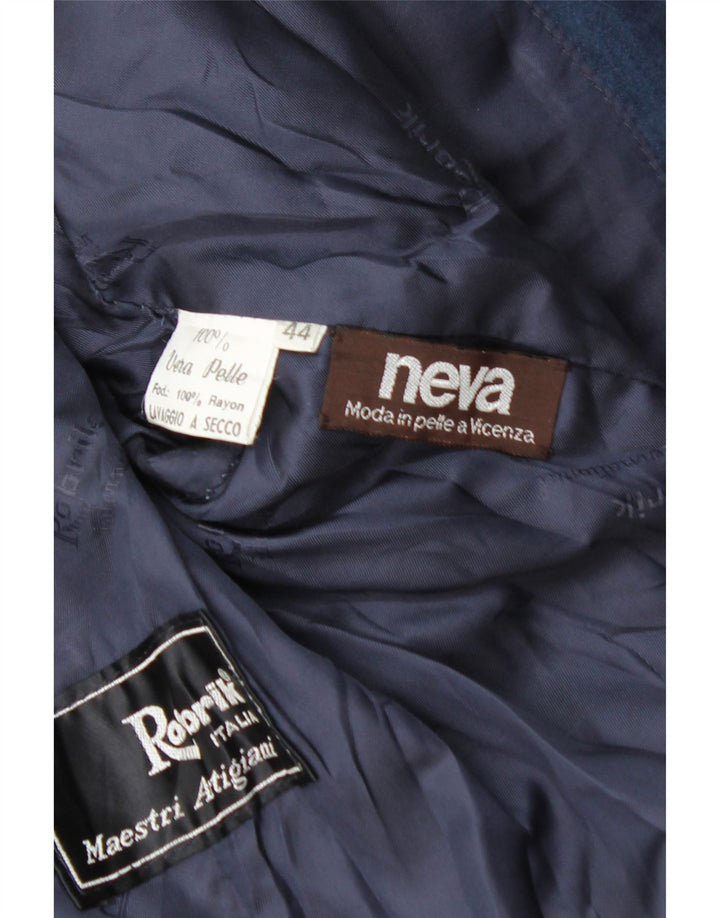 Robrik Conjunto de falda de ante para mujer de 2 piezas IT 44 Medium W30 Cuero azul marino