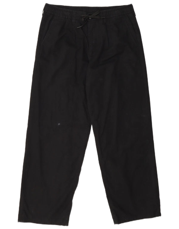 Jack & Jones Mens Loose Fit Chino Trousers Large W34 L29 Black Cotton