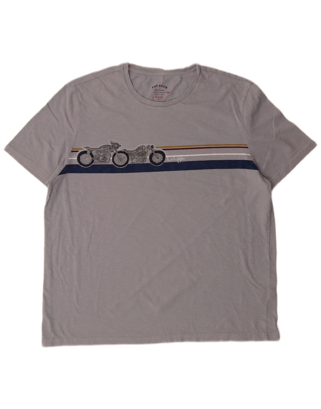 Camiseta gráfica para mujer Fat Face Top 3XL Gris Algodón Moto