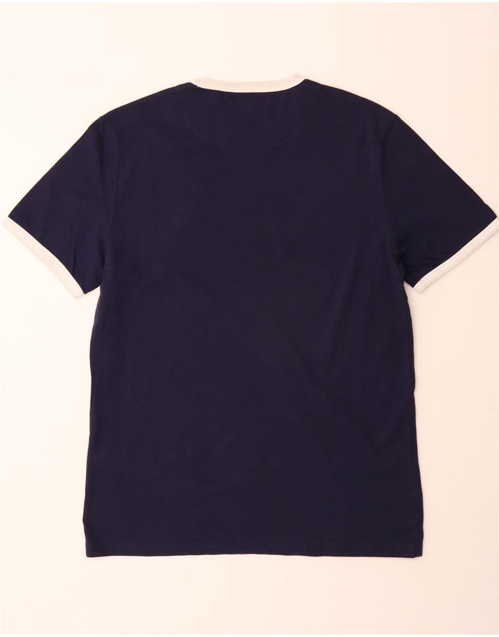 LYLE & SCOTT Mens T-Shirt Top Medium Navy Blue Cotton