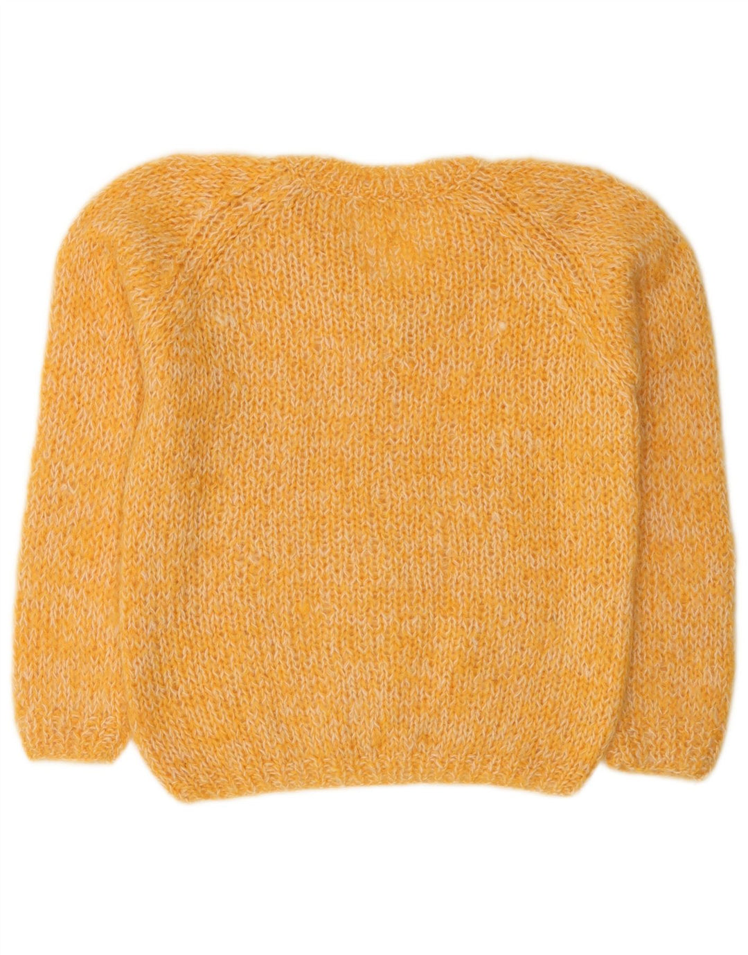 Vintage mujer V-cuello jumper suéter Reino Unido 14 amarillo medio