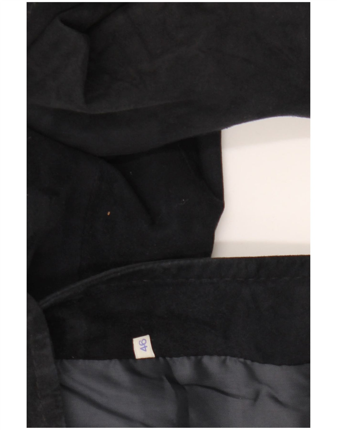 Vintage mujer ante chaqueta IT 46 grande azul marino