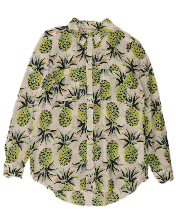 BODEN Camisa larga extragrande con estampado abstracto para mujer UK 8 Small Green