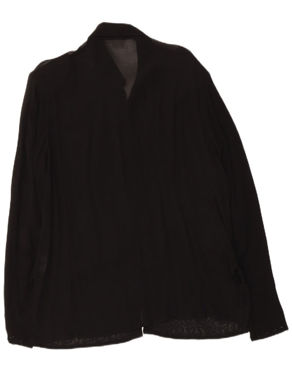 Andrea Mare Blusa transparente para mujer UK 46 Large Viscosa negra