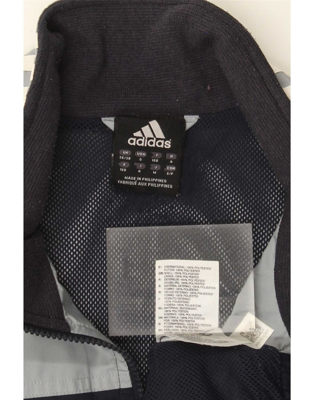 Adidas - Chaqueta de chándal para hombre, talla 36/38, talla pequeña, color negro, poliéster
