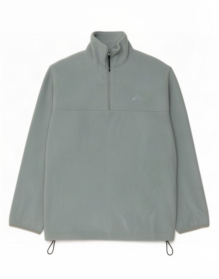 Asics Hombre Zip Neck Fleece Jumper Azul Medio Poliéster