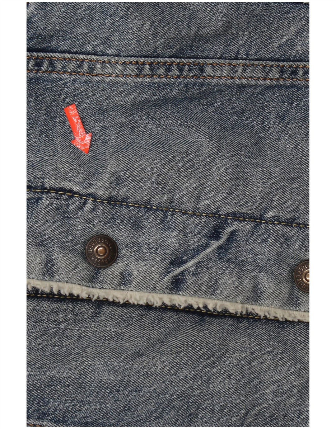 Levi's Chaqueta vaquera Sherpa para hombre Reino Unido 36 Algodón azul pequeño