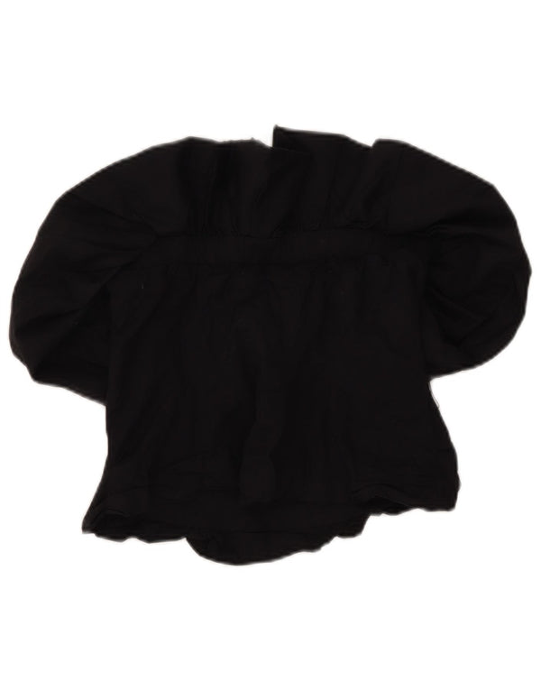 Zara Top corto con hombros descubiertos para mujer UK 40 Small Black