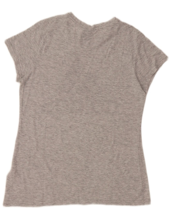 ADIDAS Camiseta gráfica para mujer Top UK 12/14 Poliéster moteado gris medio