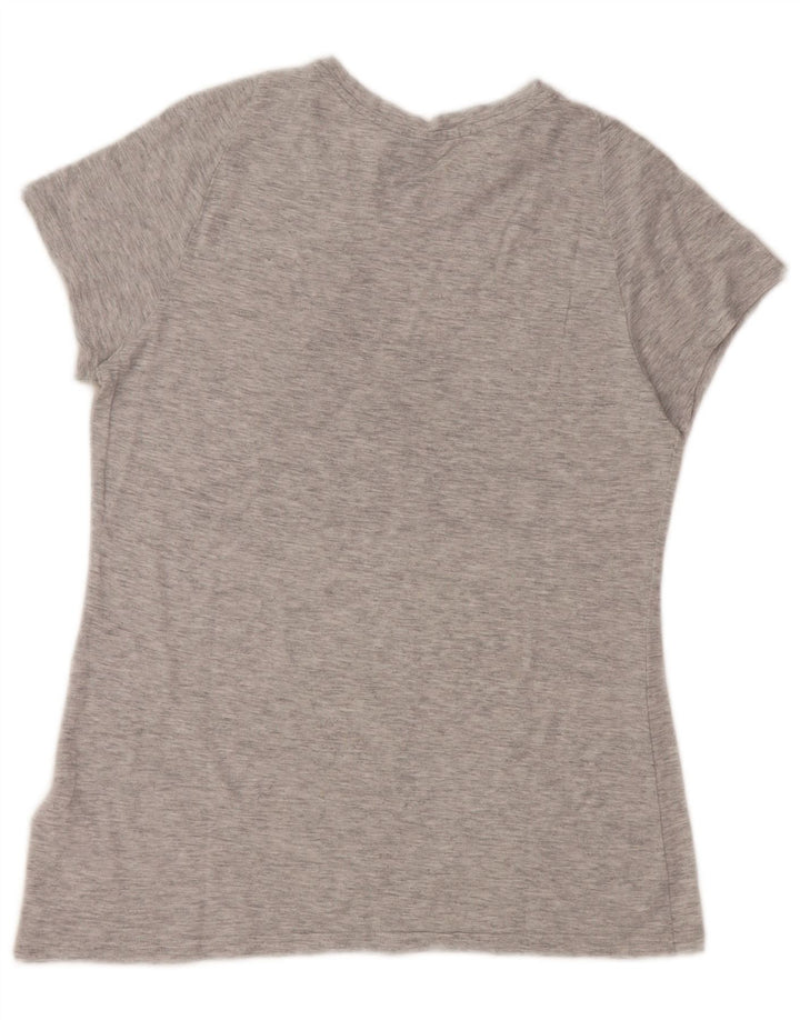 ADIDAS Camiseta gráfica para mujer Top UK 12/14 Poliéster moteado gris medio
