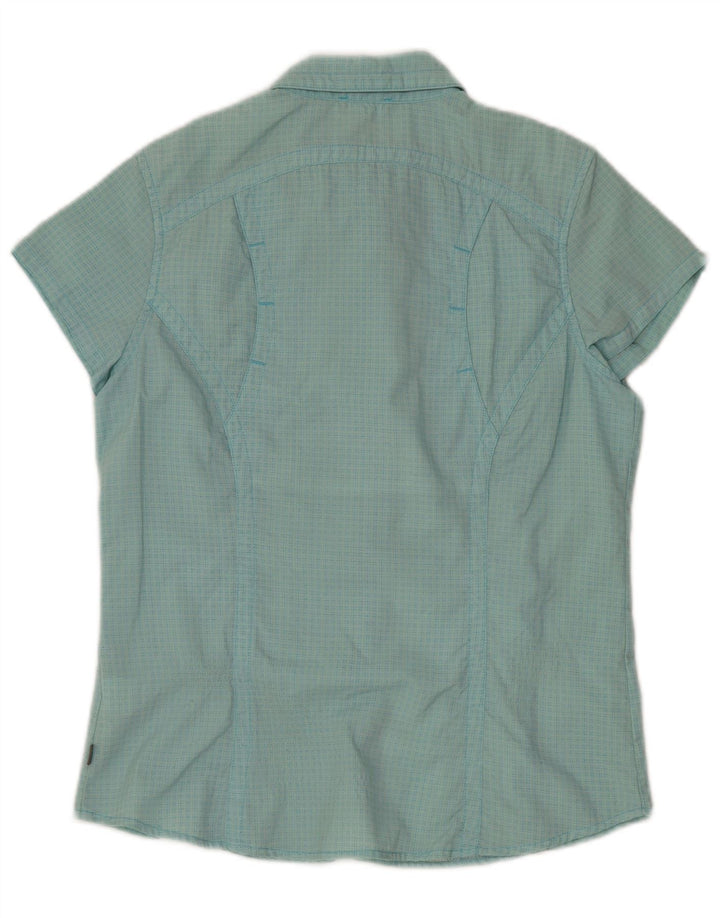 THE NORTH FACE Camisa de manga corta para mujer UK 44 Medium Turquoise Check