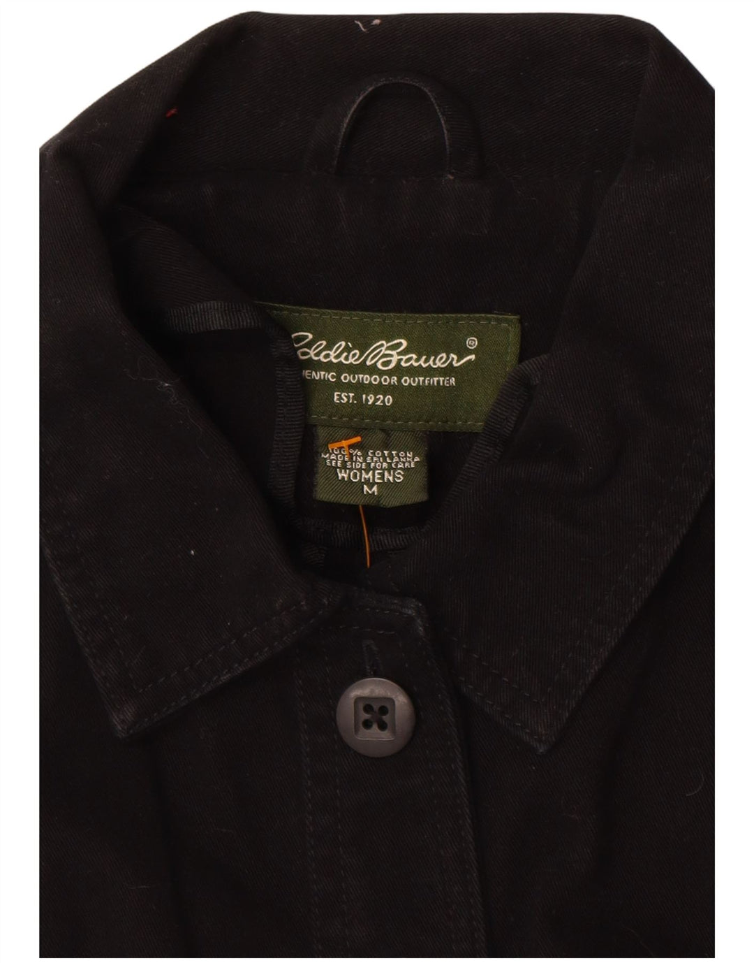 EDDIE BAUER Chaqueta Bomber para Mujer UK 14 Mediana Algodón Negro