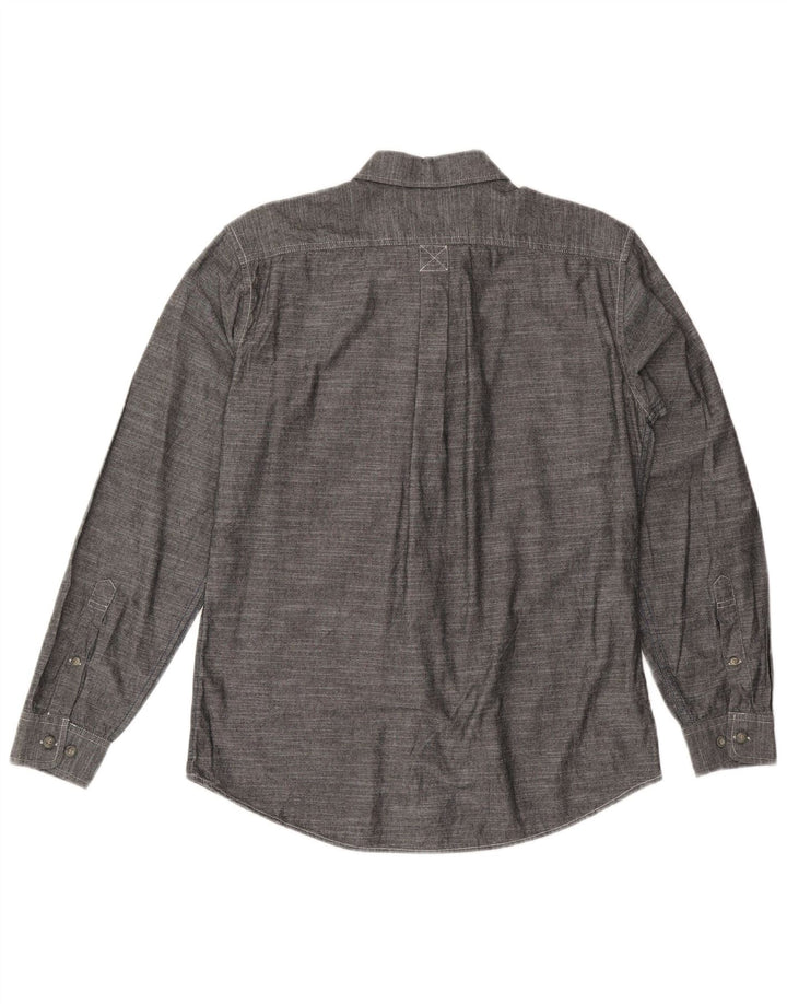 EDDIE BAUER Camisa de corte clásico para hombre de algodón gris medio