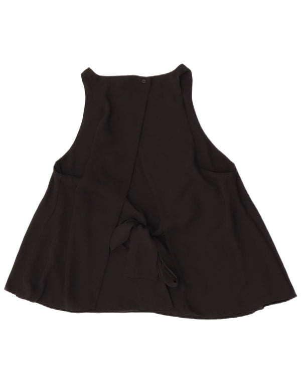 Zara Mujer Blusa Sin Mangas Top UK 44 Large Negro