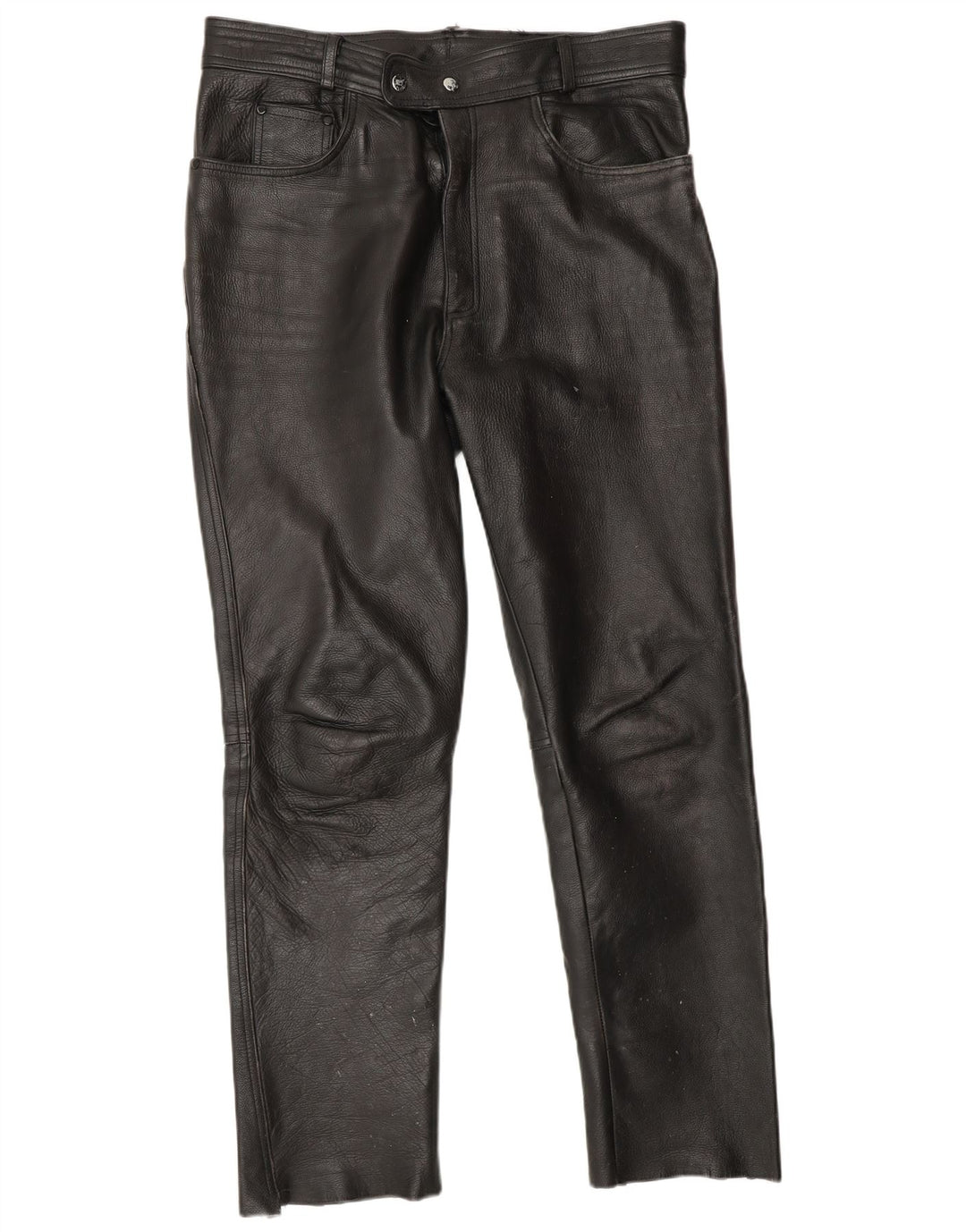Heros By Held Pantalones de cuero para hombre W32 L30 Cuero negro