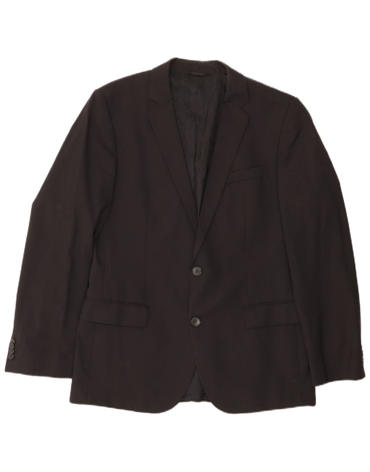 Hugo Boss Chaqueta tipo blazer de 2 botones para hombre EU 50 Grande Lana negra