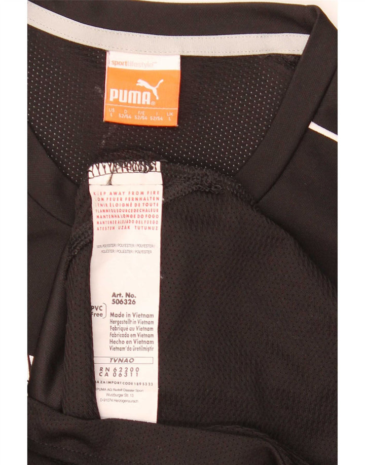 Puma - Camiseta gráfica para hombre, talla grande, poliéster negro