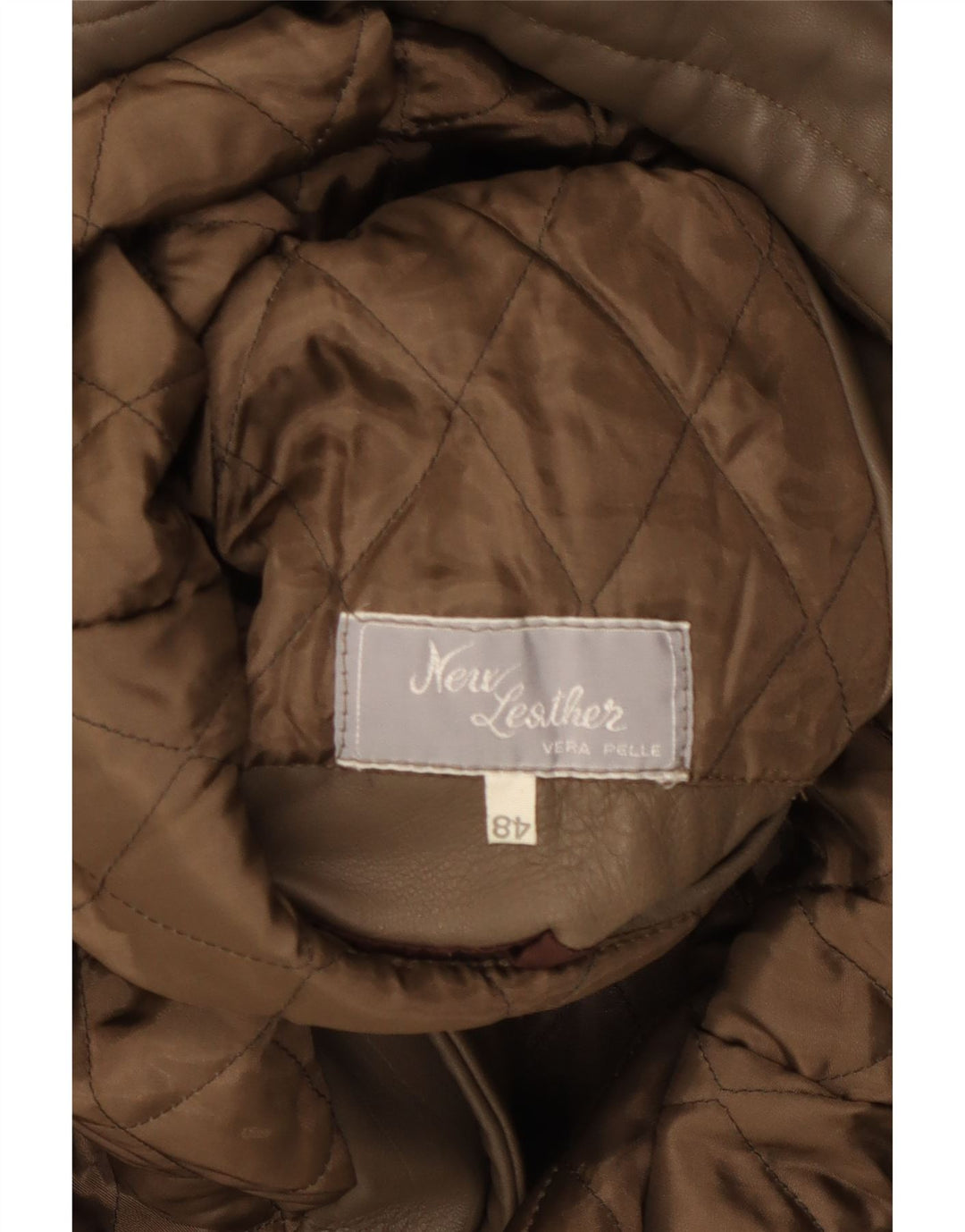 VINTAGE Chaqueta de cuero para hombre IT 48 Cuero marrón medio