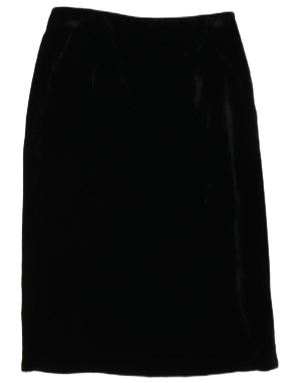 Aspesi Falda midi de terciopelo de cintura alta para mujer IT 46 Large W30 Negro