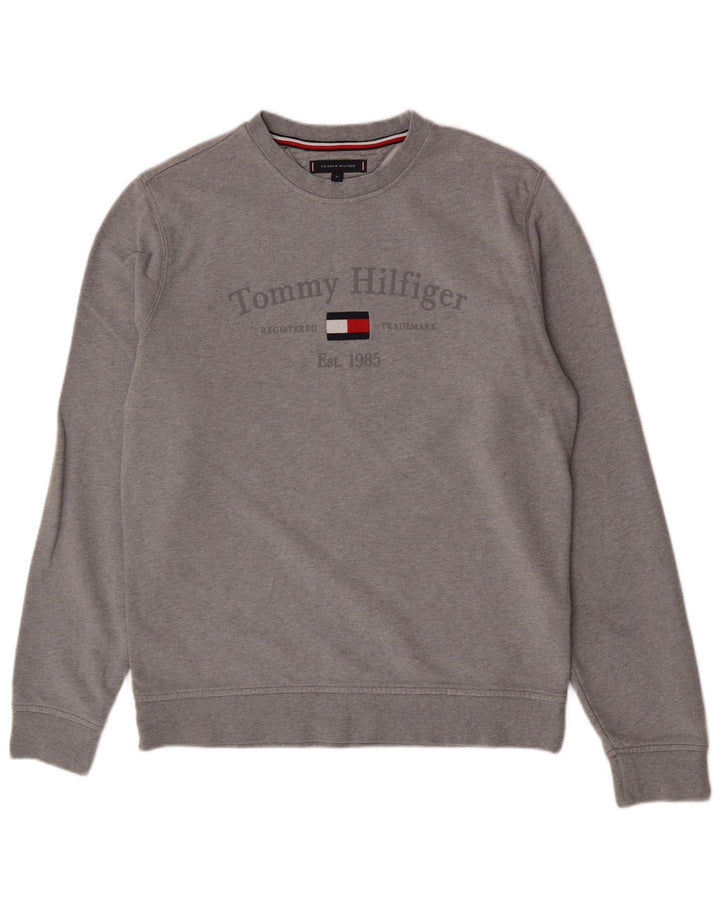 Tommy Hilfiger Sudadera Gráfica para Hombre Jumper XL Gris Algodón