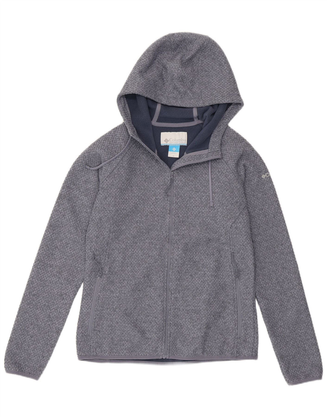Columbia Sudadera con capucha y cremallera para mujer UK 40 Poliéster azul medio
