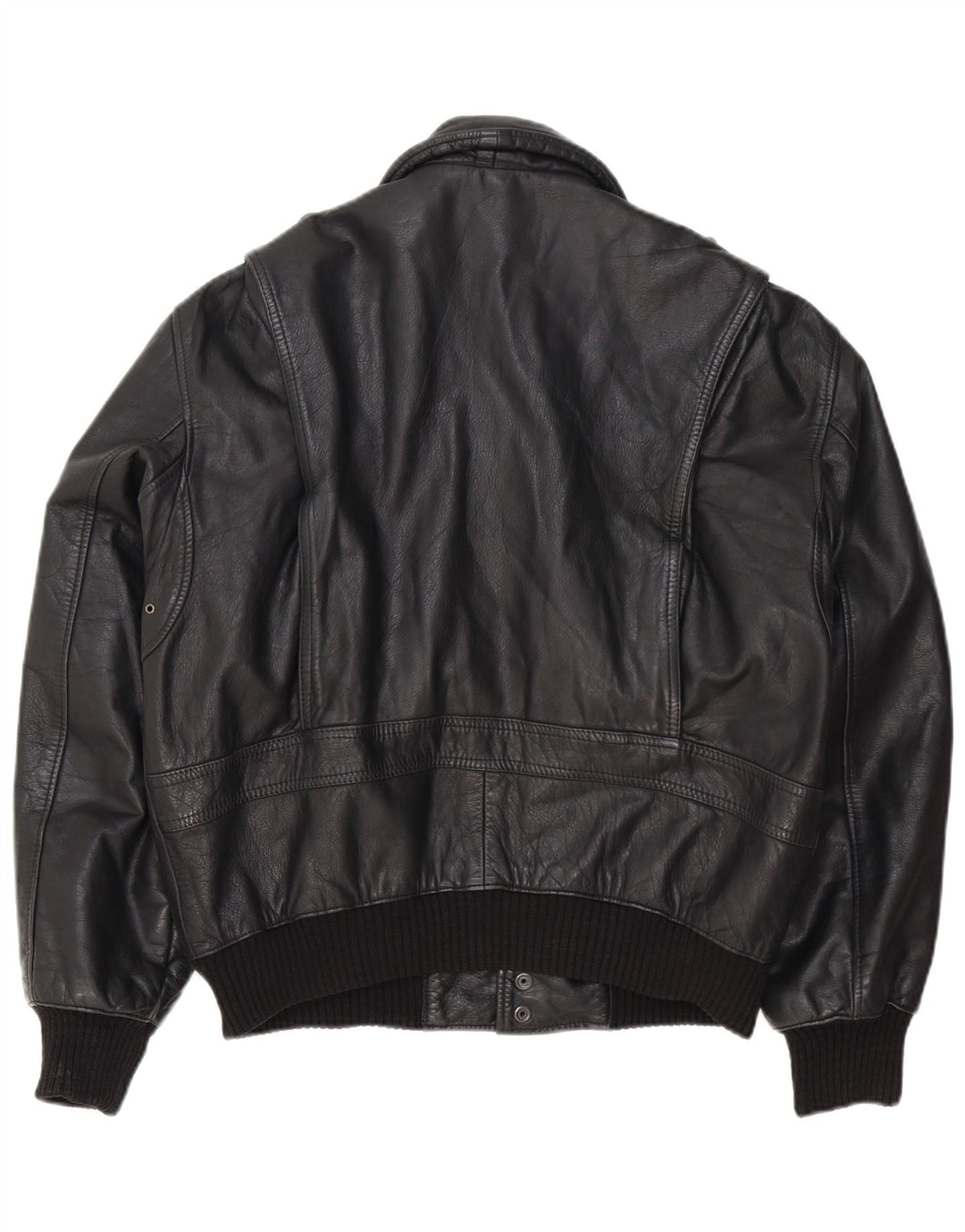 Forester Chaqueta de cuero militar para hombre IT 50 Grande Negro