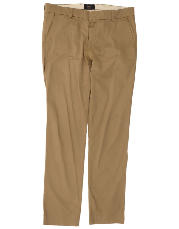 Pantalones chinos rectos para hombre Dockers W34 L34 Algodón beige